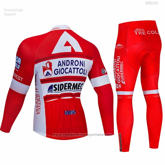 2019 Maillot Cyclisme Androni Giocattoli Rouge Blanc Manches Longues et Cuissard